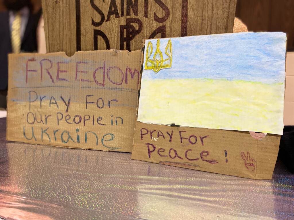 2022-03-06-t donyea-Saints Peter and Paul Ukrainian Catholic Church-5 Ukrainian Americans rallied in support of Ukraine on March 6, 2022 at Saints Peter and Paul Ukrainian Catholic Church in Bridgeport, Pa. (Tennyson Donyéa / WHYY)
