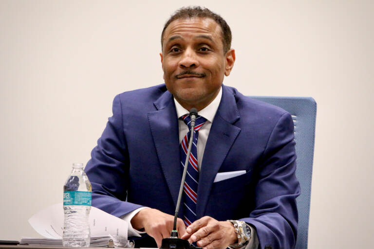 File photo: Tony Watlington Sr., superintendent of Rowan-Salisbury Schools in North Carolina, meets with parents and guardians at Philadelphia school district headquarters. Watlington is one of three candidates for the superintendent of schools job. (Emma Lee/WHYY)