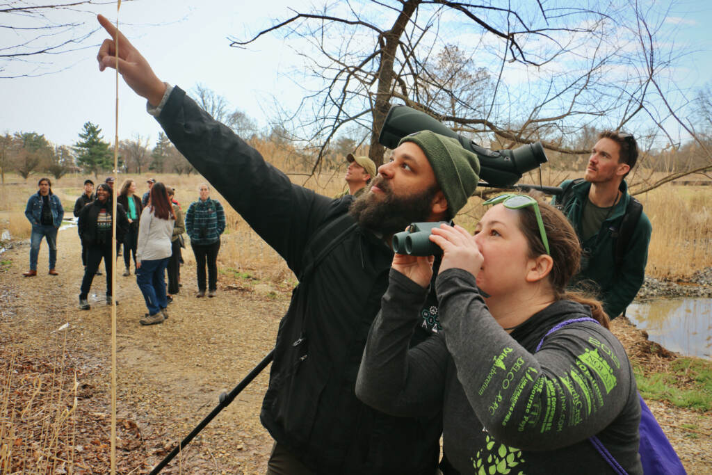 2022 03 20-e lee-jason hall-philadelphia fdr park-in color birding club point Jason Hall leads a bird walk