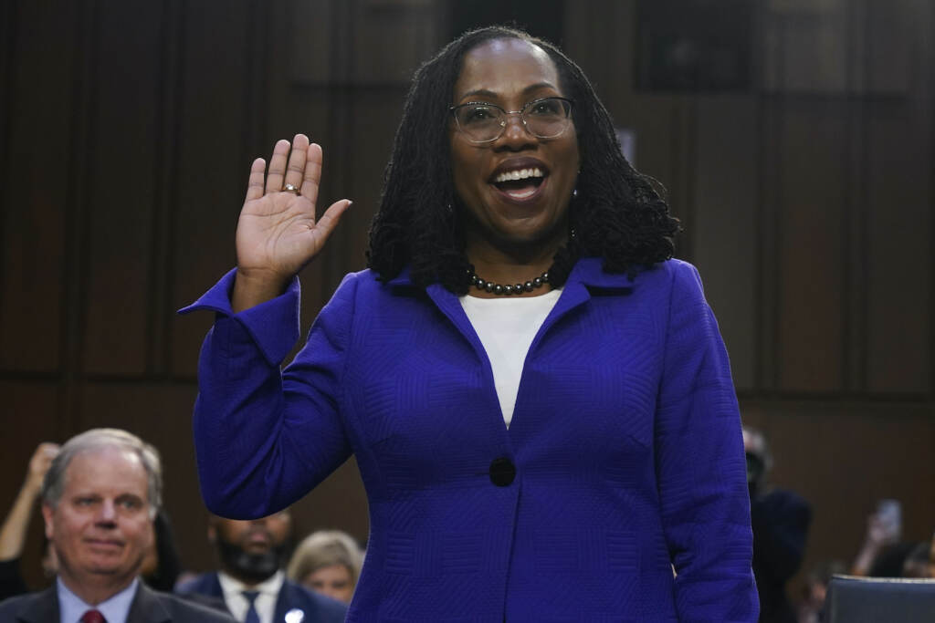 Ketanji Brown Jackson Supreme Court nominee Judge Ketanji Brown Jackson is sworn in for her confirmation hearing