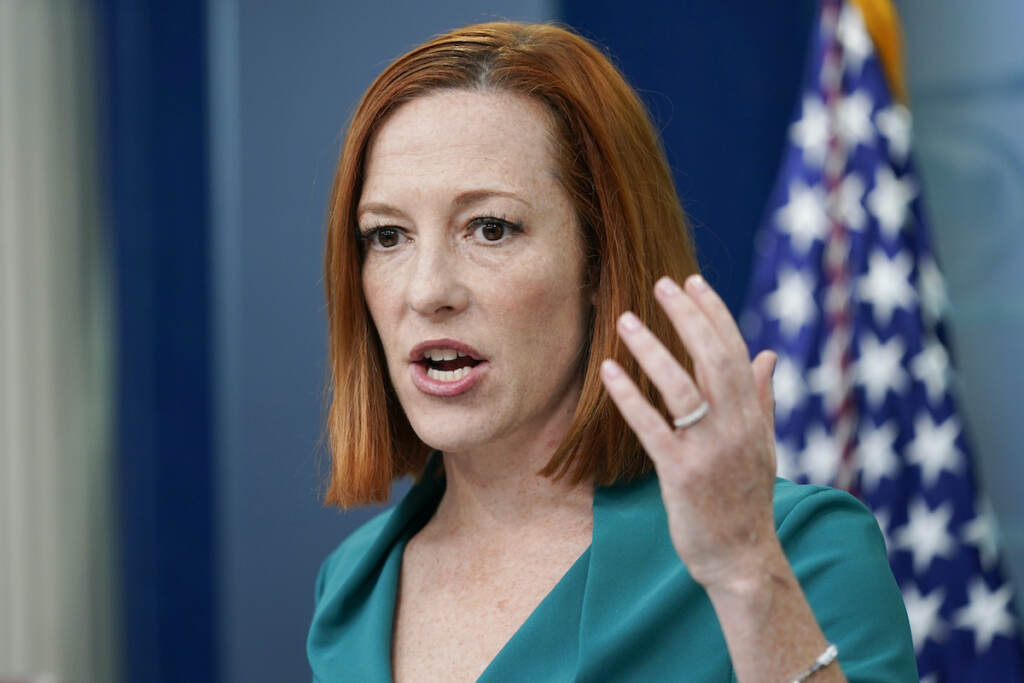 White House press secretary Jen Psaki speaks during a press briefing at the White House, Friday, March 4, 2022