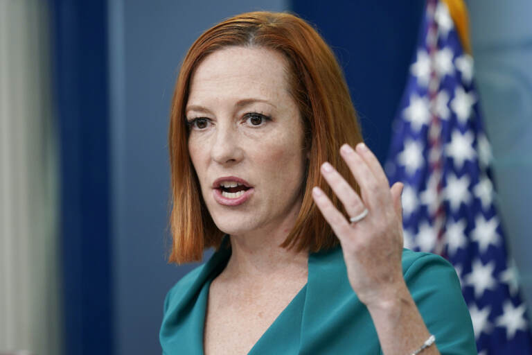 White House press secretary Jen Psaki speaks during a press briefing at the White House, Friday, March 4, 2022