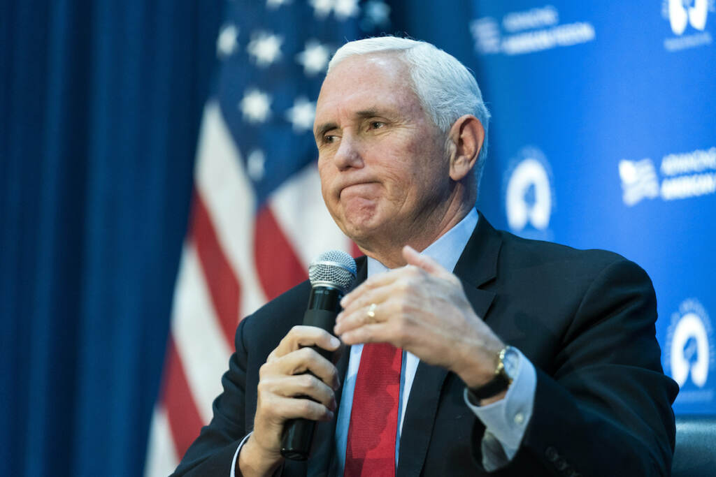 Mike Pence File photo: Former Vice President Mike Pence speaks at the National Press Club in Washington, Nov. 30, 2021. Pence will urge Republicans to move on from the 2020 election. And he will say