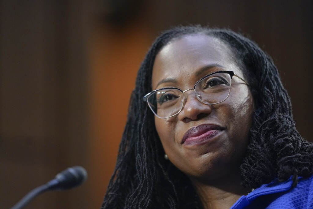 Supreme Court nominee Ketanji Brown Jackson testifies during her Senate Judiciary Committee confirmation hearing on Capitol Hill in Washington, Wednesday, March 23, 2022. (AP Photo/Alex Brandon)