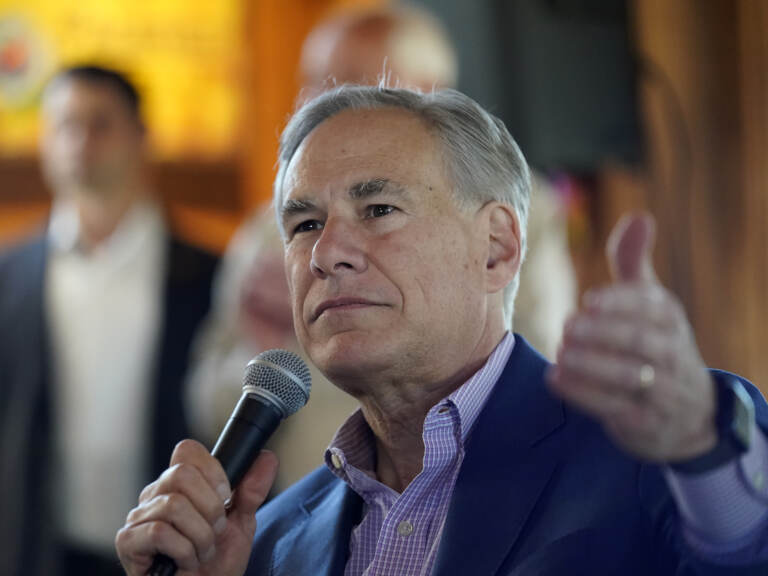 File photo: Texas Gov. Greg Abbott speaks during a campaign stop, Thursday, Feb. 17, 2022, in San Antonio. (AP Photo/Eric Gay)