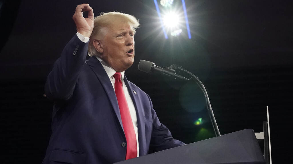 Former President Donald Trump speaks at the Conservative Political Action Conference on Feb. 26 in Orlando, Fla. Former President Donald Trump speaks at the Conservative Political Action Conference