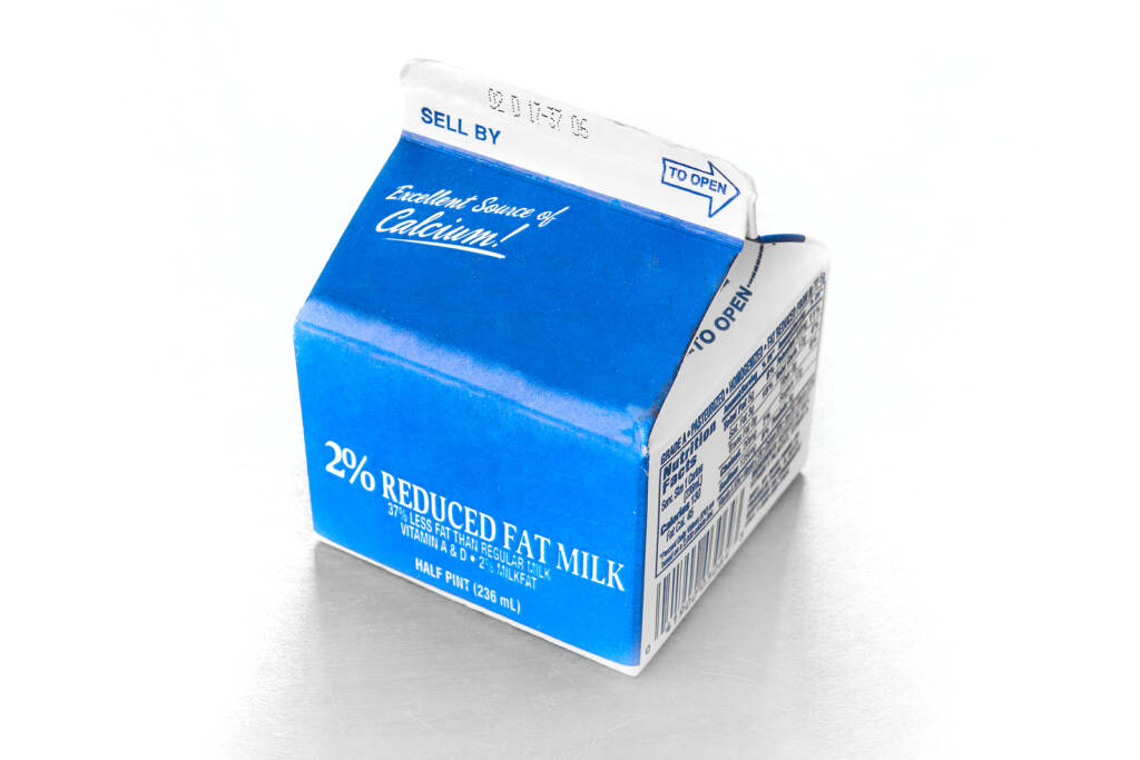 Half Pint Milk Carton on a table Half Pint Milk Carton on a table