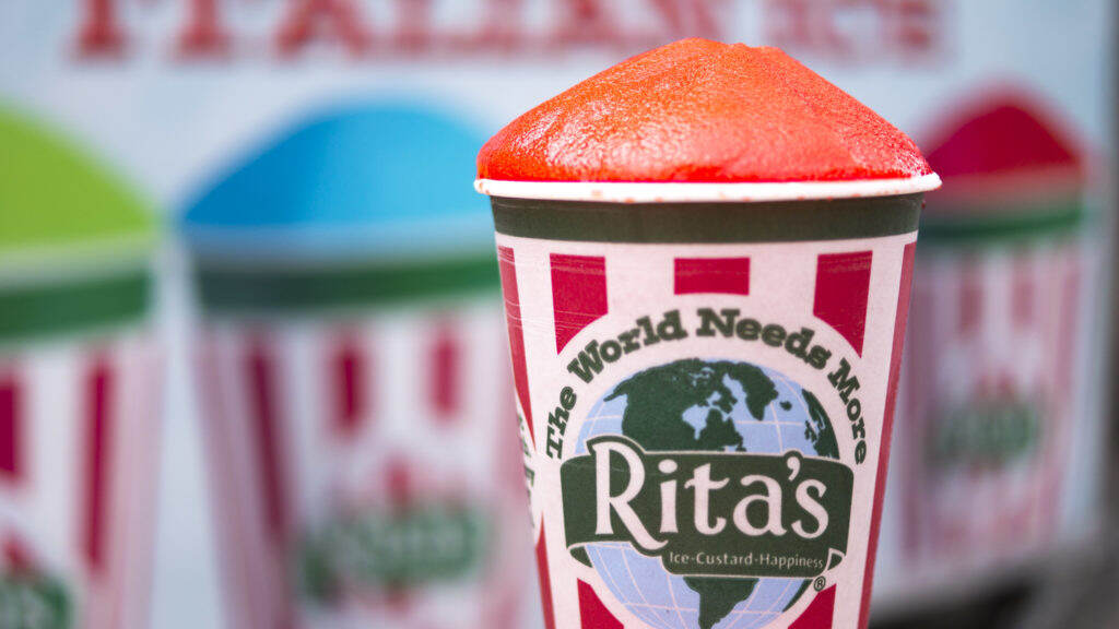 SONY DSC A close-up of a red Rita's water ice.