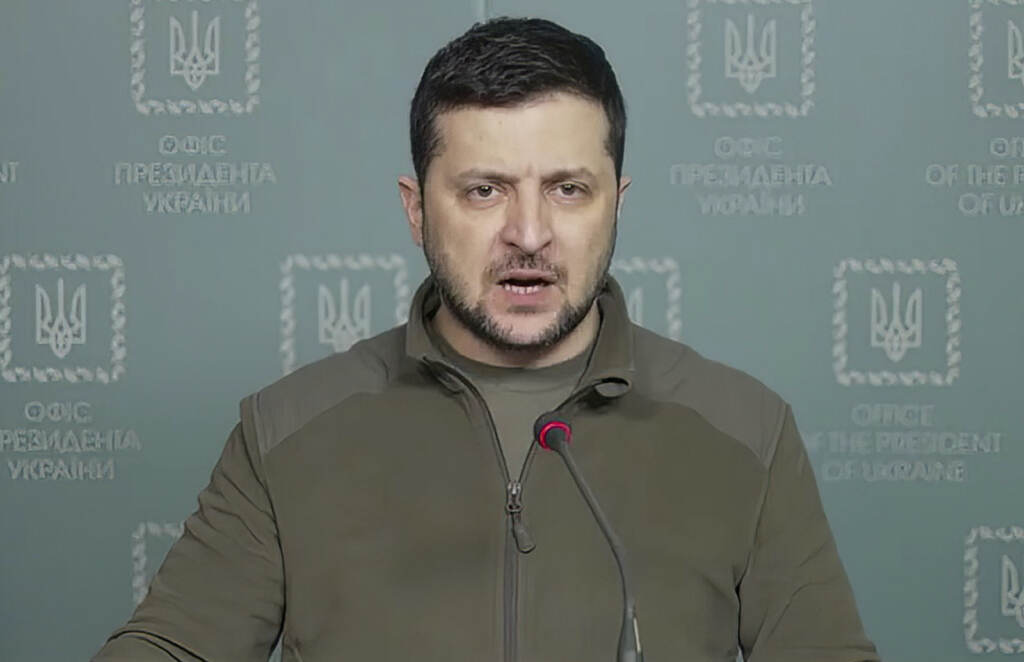 Russia Ukraine War Volodymyr Zelenskyy speaks in Kyiv