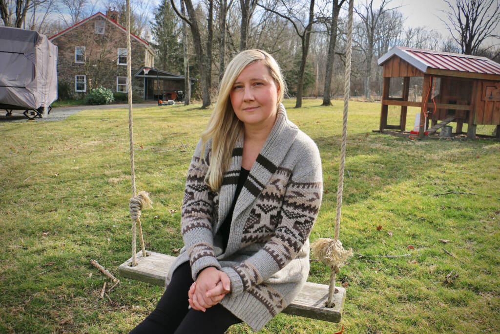 2022 03 08-e lee-heather pa-vaccine custody swing Heather, who lives in Montgomery County, differed with her ex-husband when deciding whether to vaccinate their two children against COVID-19. (Emma Lee/WHYY)