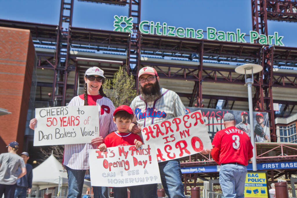 2022 04 08 k paynter phillies home opener 2022-14 Jace Mignano, 7, attended his first Phillies home opener with his parents on April 8, 2022. (Kimberly Paynter/WHYY)