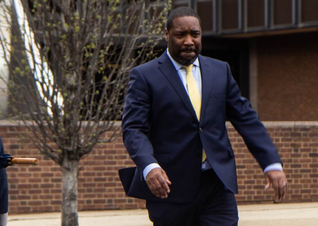 2022 04 14 kpaynter kenyatta johnson federal court-3 crop File photo: Philadelphia Councilmember Kenyatta Johnson exits the federal courthouse with family on April 14, 2022. (Kimberly Paynter/WHYY)