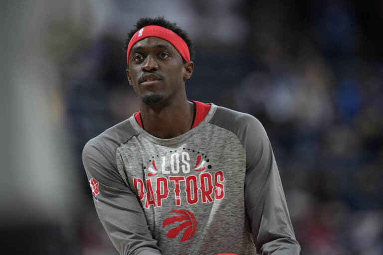File photo: Toronto Raptors forward Pascal Siakam (43) in the first half of an NBA basketball game Saturday, March 12, 2022, in Denver. (AP Photo/David Zalubowski)