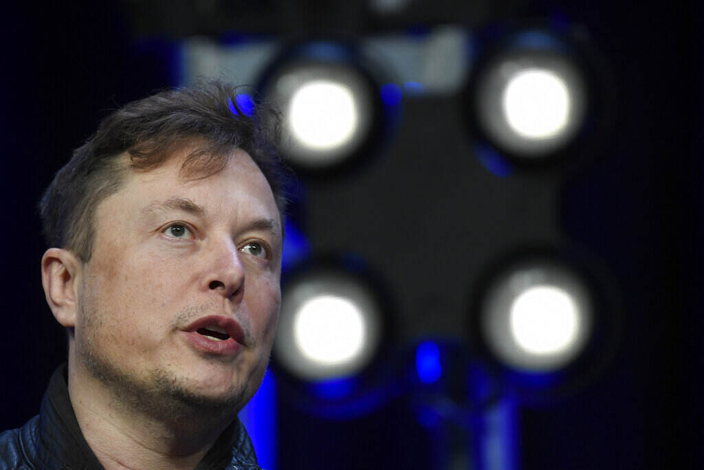 Elon Mush Close-up of Elon Musk speaking at the SATELLITE Conference and Exhibition March 9, 2020 in Washington.