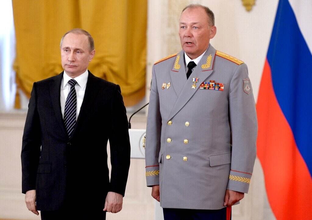 Russia-Ukraine-War-Commander In this photo taken on March 17, 2016, Russian President Vladimir Putin, left, poses with Col. Gen. Alexander Dvornikov during an awarding ceremony in Moscow's Kremlin, Russia. Russia has appointed a new Ukraine war commander. A top U.S. official on Sunday, April 10, 2022 said Russia named Gen. Dvornikov as commander of an armed campaign that Russian authorities still refer to as a “special military operation.