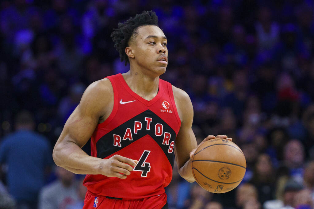 Scottie Barnes File photo: Toronto Raptors' Scottie Barnes in action during Game 1 of an NBA basketball first-round playoff series against the Philadelphia 76ers, Saturday, April 16, 2022, in Philadelphia. The 76ers won 131-111. (AP Photo/Chris Szagola)