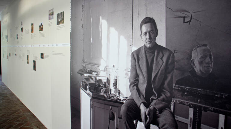 A black and white image of Andrew Wyeth