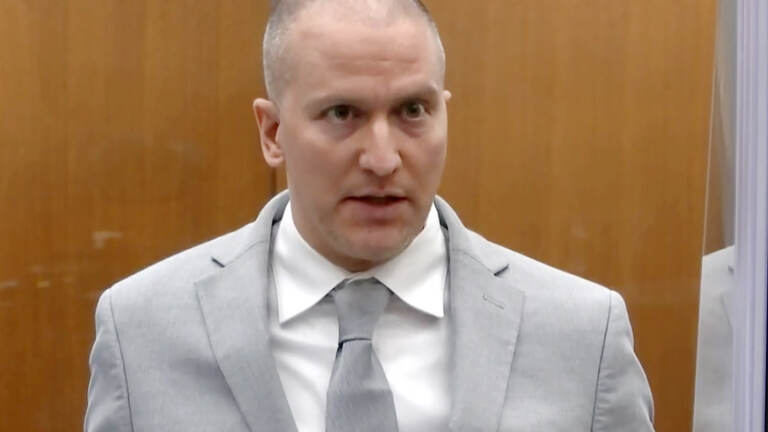 File photo: Former Minneapolis police officer Derek Chauvin's attorney says Hennepin County Judge Peter Cahill failed to ensure a fair trial for him. (Court TV via AP/ Pool)