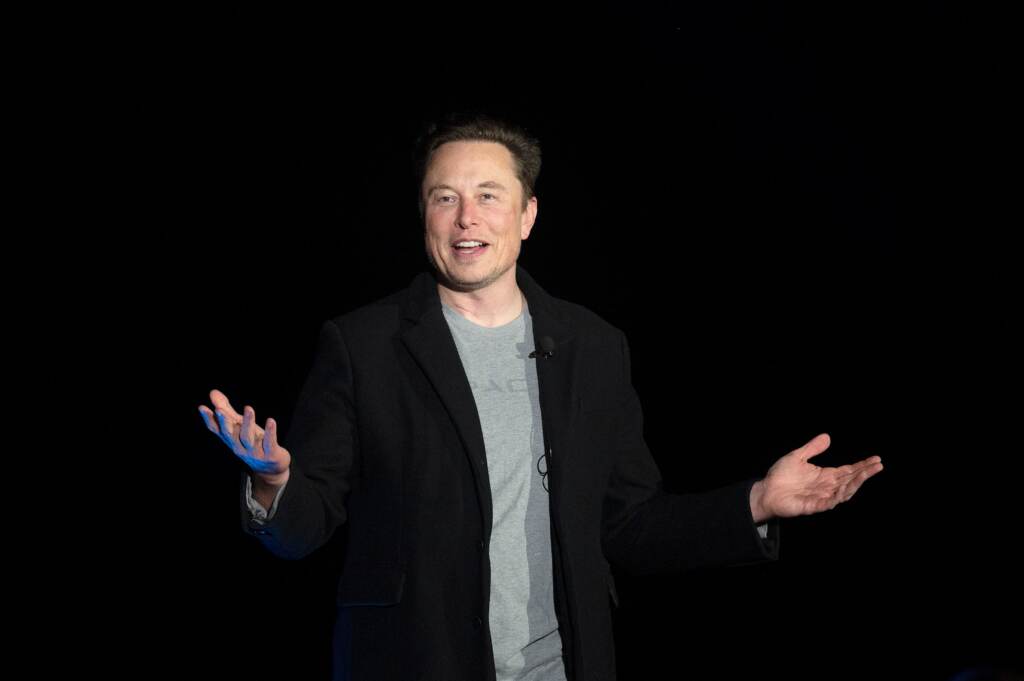 Elon Musk speaks during a news conference at SpaceX’s Starbase facility near Boca Chica Village in South Texas on Feb. 10. Elon Musk speaks during a news conference at SpaceX's Starbase facility near Boca Chica Village in South Texas on Feb. 10. (Jim Watson/AFP via Getty Images)