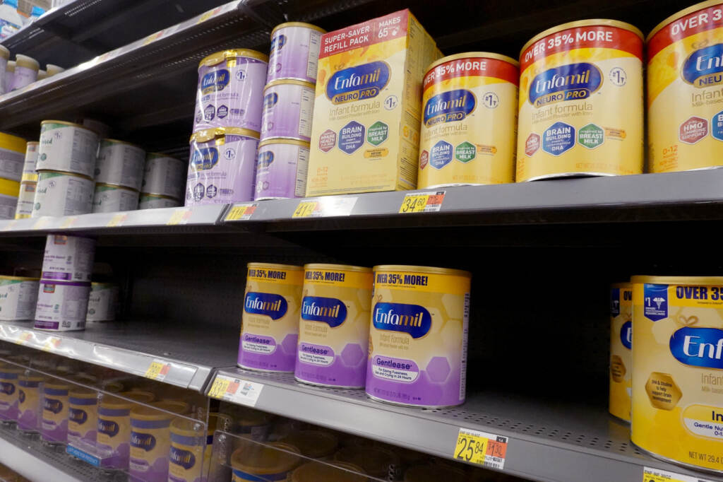 Baby formula is offered for sale at a big-box store on Jan. 13 in Chicago. Baby formula has been in short supply in many stores around the U.S. for several months. Baby formula is offered for sale at a big-box store on Jan. 13 in Chicago. Baby formula has been in short supply in many stores around the U.S. for several months. (Scott Olson/Getty Images)
