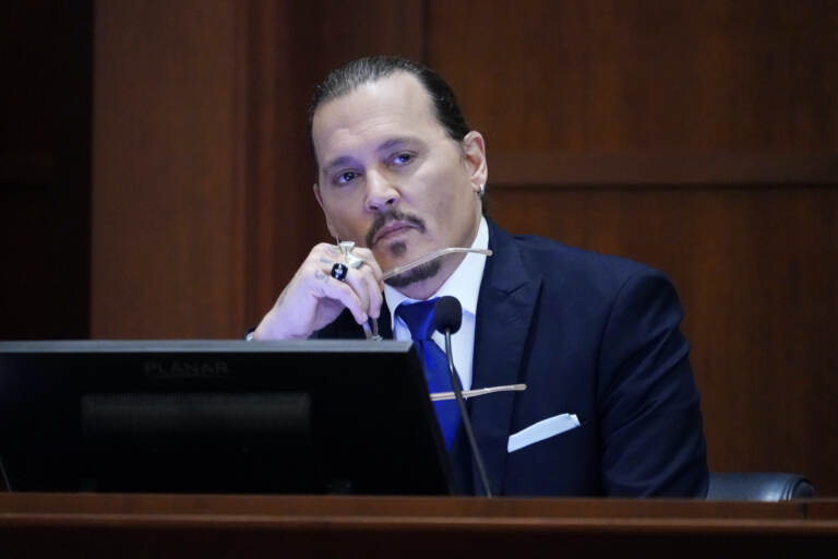 Johnny Depp testifies in the courtroom