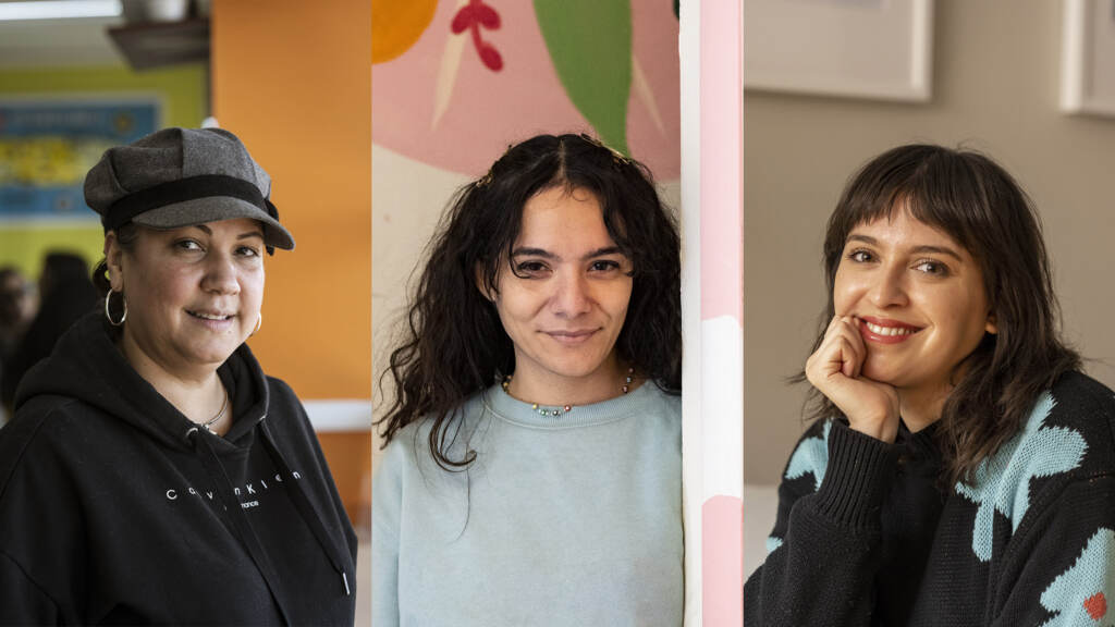latinawomen-work-trio (Left to right) Yazmin Auli, Manuela Guillen, and Fabiola Lara.