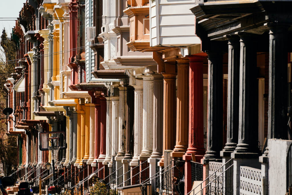 Pennsylvania Daily Life A closeup of detailing on Philly row houses
