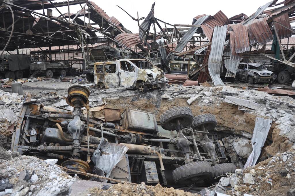Ukraine Russia A view of destroyed during a heavy fighting part of the Illich Iron & Steel Works Metallurgical Plant
