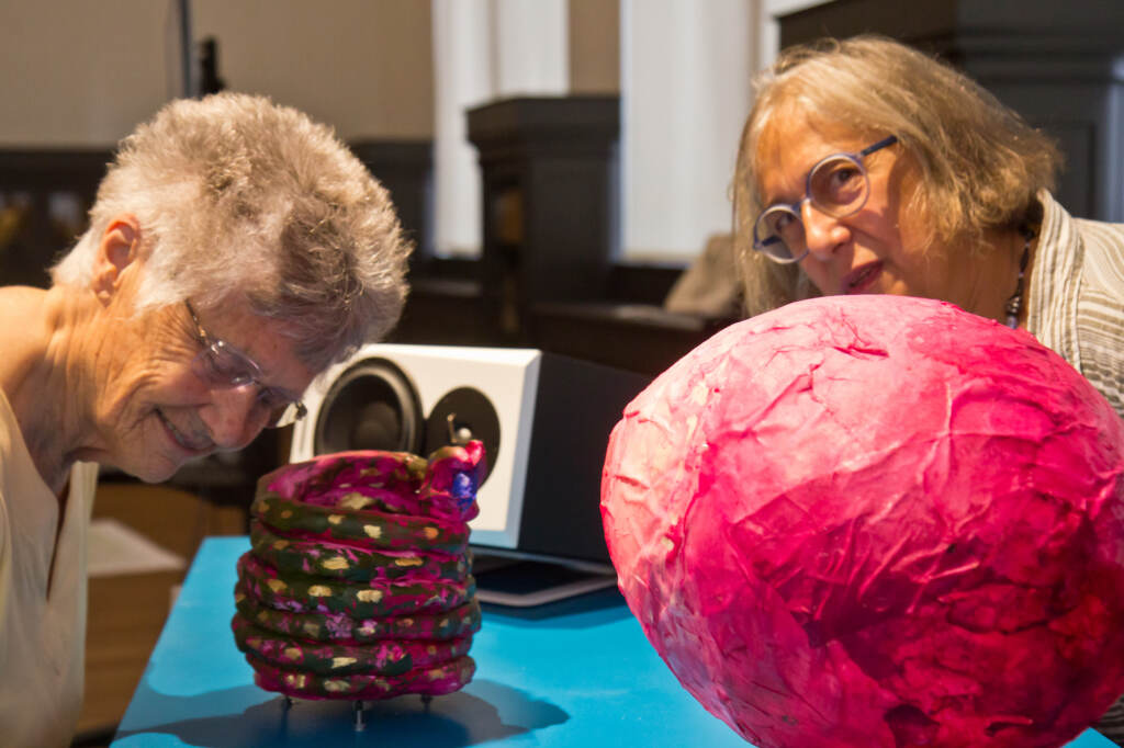 Two artists look at objects featured in their exhibition.