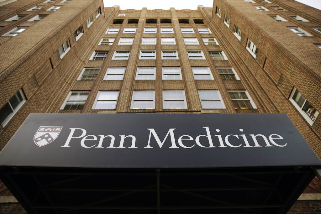 Penn Medicine A sign at the Hospital of the University of Pennsylvania in Philadelphia, Wednesday, Feb. 6, 2019. (AP Photo/Matt Rourke)