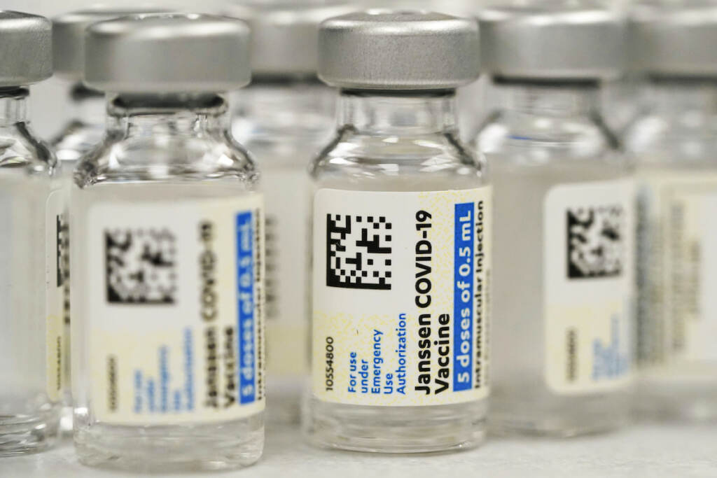 Virus Outbreak J And J Vaccine This Saturday, March 6, 2021, file photo shows vials of Johnson & Johnson COVID-19 vaccine at a pharmacy in Denver. (AP Photo/David Zalubowski, File)