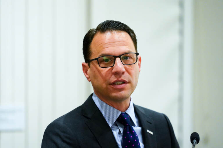 Pennsylvania candidate for governor, state Attorney General Josh Shapiro speaks after receiving endorsements from environmental advocates at the Morris Arboretum in Philadelphia, April 7, 2022. (AP Photo/Matt Rourke, File)