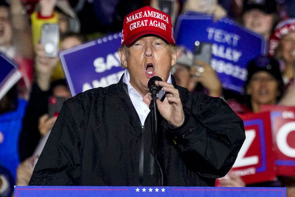 Donald Trump File photo: Former President Donald Trump speaks at a campaign rally in Greensburg, Pa., on May 6, 2022. (AP Photo/Gene J. Puskar, File)