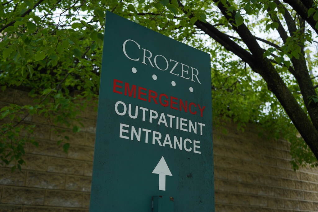 Crozer-Chester Medical Center is in Upland (Kenny Cooper_WHYY) Crozer-Chester Medical Center in Upland.