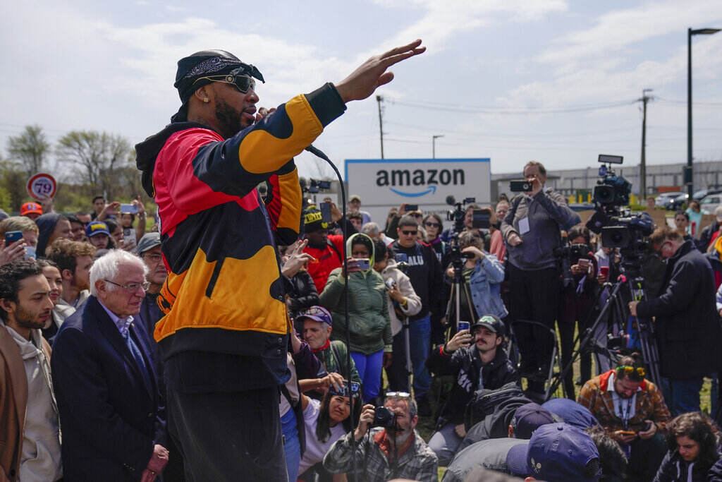 Christian Smalls File photo: Christian Smalls, president of the Amazon Labor Union, speaks at a rally outside an Amazon facility on Staten Island in New York, Sunday, April 24, 2022. Amazon and the nascent group that successfully organized the company’s first-ever U.S. union are headed for a rematch Monday, May 2, 2022, when a federal labor board will tally votes cast by warehouse workers in yet another election on Staten Island.