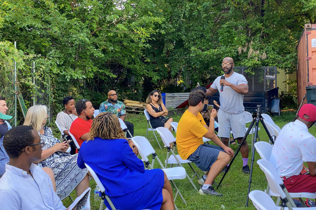West Philly residents at a Billy Penn community conversation about anti-violence funding