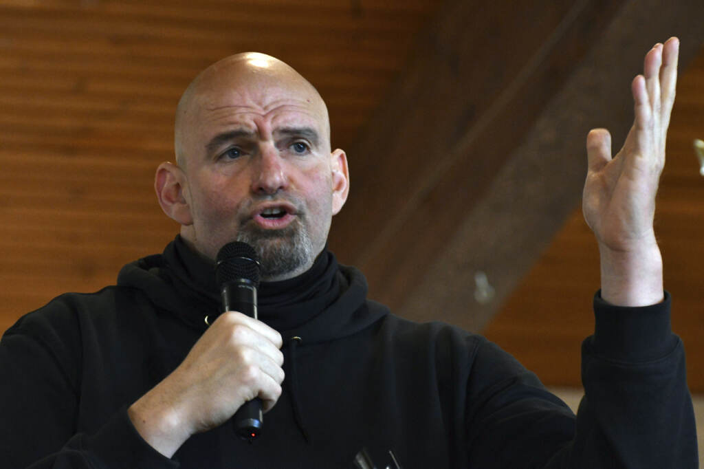 Pennsylvania Lt. Gov. John Fetterman has won the Democratic nomination for U.S. Senate. Pennsylvania Lt. Gov. John Fetterman, who is running for the Democratic nomination for U.S. Senate, speaks at a Centre County Democrats' breakfast event at a hotel at the Mountain View Country Club, Saturday, April 9, 2022, in Boalsburg, Pa. (AP Photo/Marc Levy)