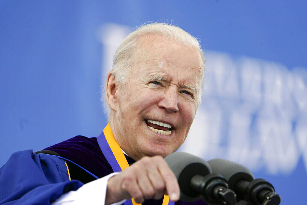 Biden Delaware President Joe Biden points emphatically during his commencement speech to University of Delaware graduates.
