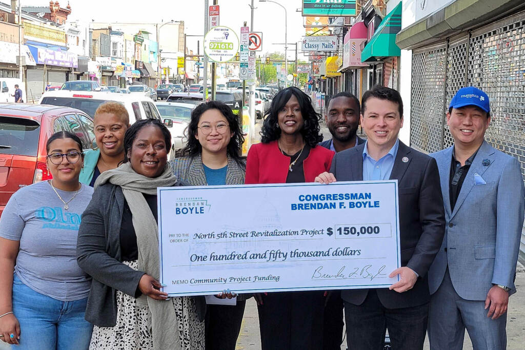 brendon-boyle-olney-business-improvement-district-t-macdonald-20220503 Congressman Brendan Boyle awards $150,000 for business district improvement in Olney (Tom MacDonald WHYY)