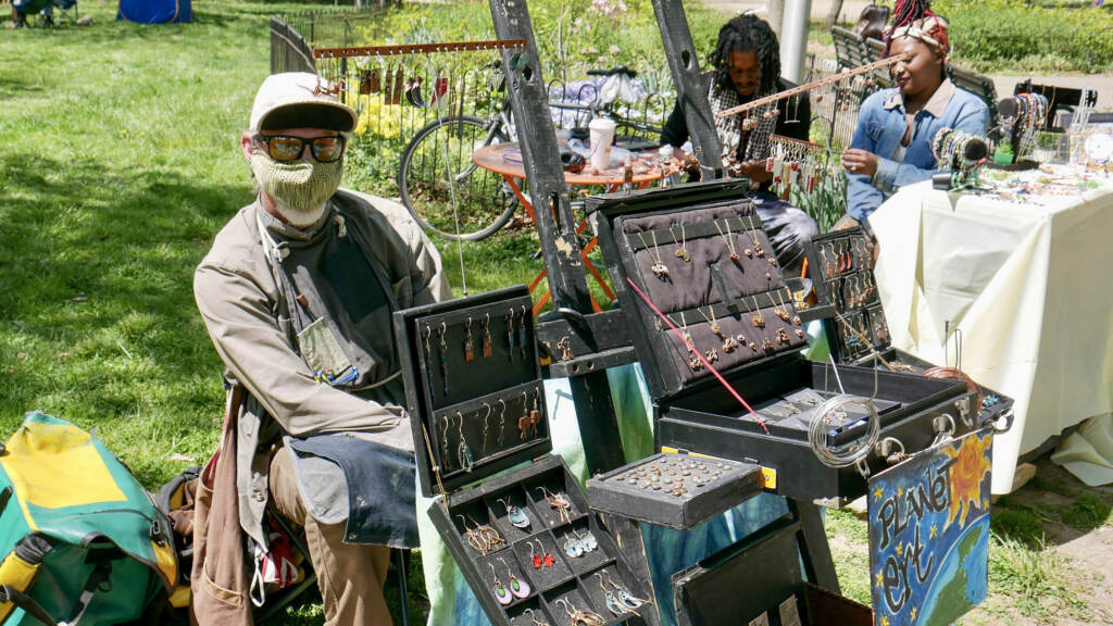 clarkpark-marketvendor-jewelry-crop Vendors at Clark Park. (Emily White for Billy Penn)