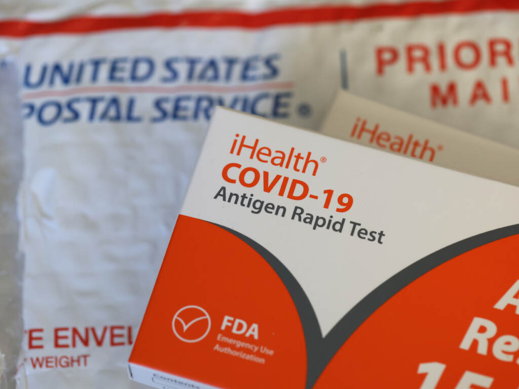 The federal government is sending out a third round of free rapid antigen COVID-19 tests through the U.S. Postal Service. The federal government is sending out a third round of free rapid antigen COVID-19 tests through the U.S. Postal Service. (Justin Sullivan/Getty Images)