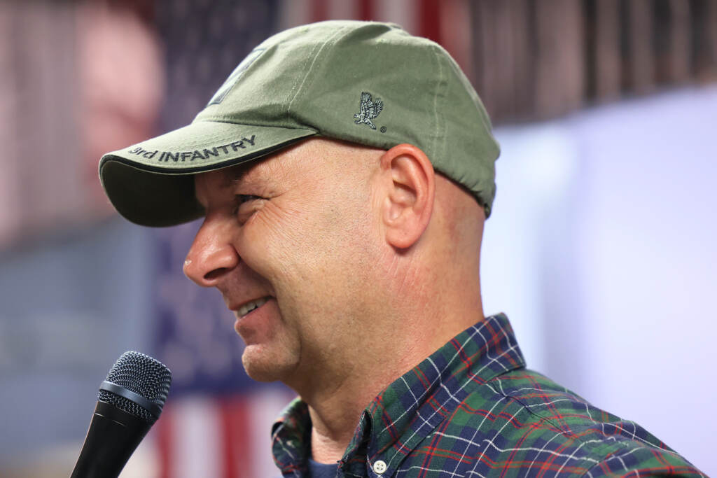 Doug Mastriano Campaigns For The Republican Nomination For Pennsylvania Governor Doug Mastriano speaks during a rally