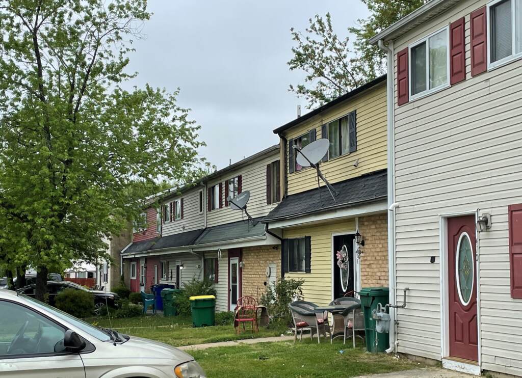 housing-voucher-sparrow-Run5b-050422 More than 70% of the 544 homes in Sparrow Run are rentals, and about 100 are in the Section 8 voucher program. (Cris Barrish/WHYY)