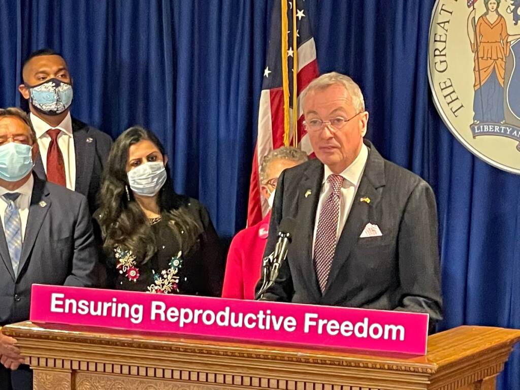 murphy New Jersey Gov. Phil Murphy announcing new measures to protect abortion rights on May 11, 2020 in Trenton. (P. Kenneth Burns/WHYY)