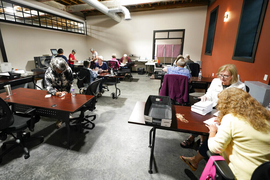 Election 2022 Pennsylvania Senate Election workers are shown counting ballots in Pennsylvania's GOP U.S. Senate primary race.