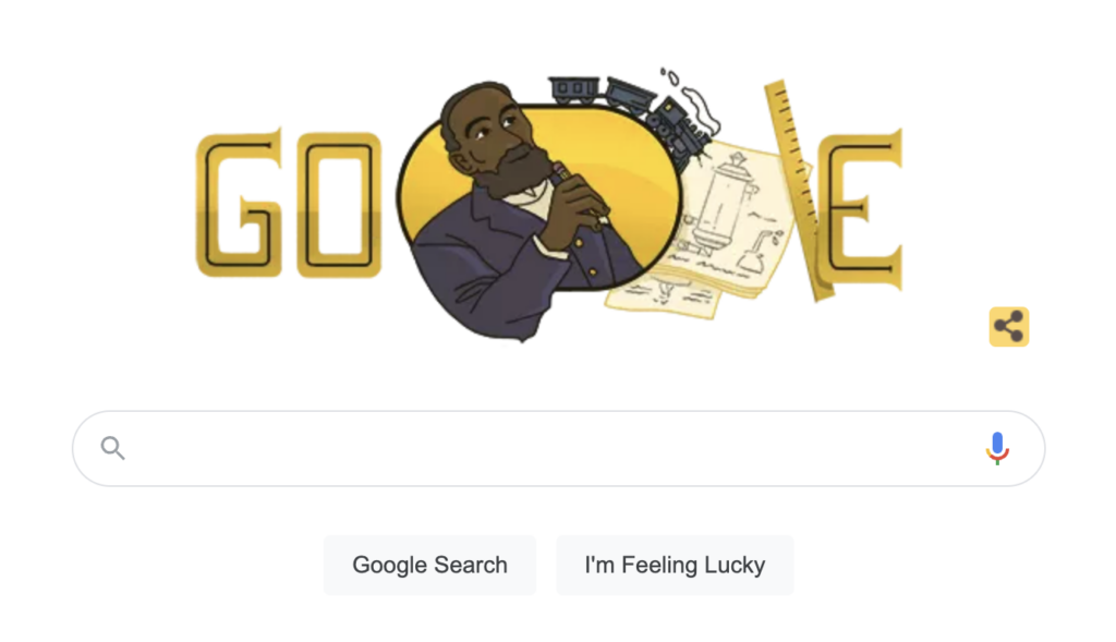 Google doodle honoring inventor Elijah McCoy. Google doodle honoring inventor Elijah McCoy. (Google/Screenshot by NPR)