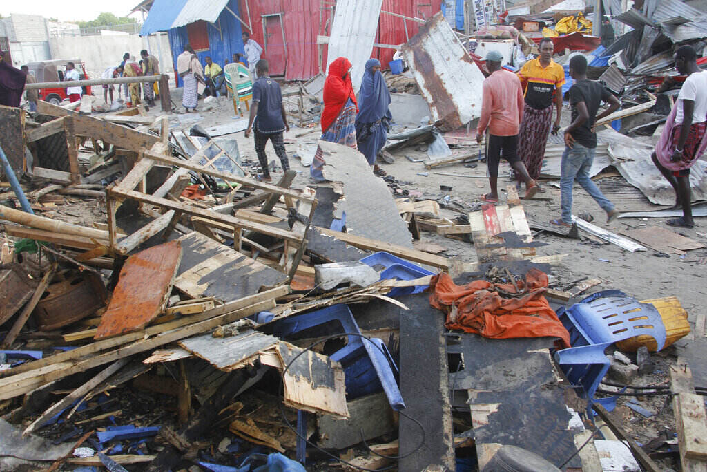 Somalia Bomb Blast Pictures of debris from a bomb blast.