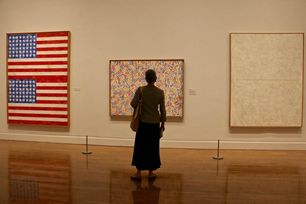 2021 09 22-elee-philadelphia museum of art-jasper johns mind mirror silhouette FILE - A 2021 exhibit of the work of Jasper Johns at the Philadelphia Museum of Art and the Whitney Museum of American Art. (Emma Lee/WHYY)