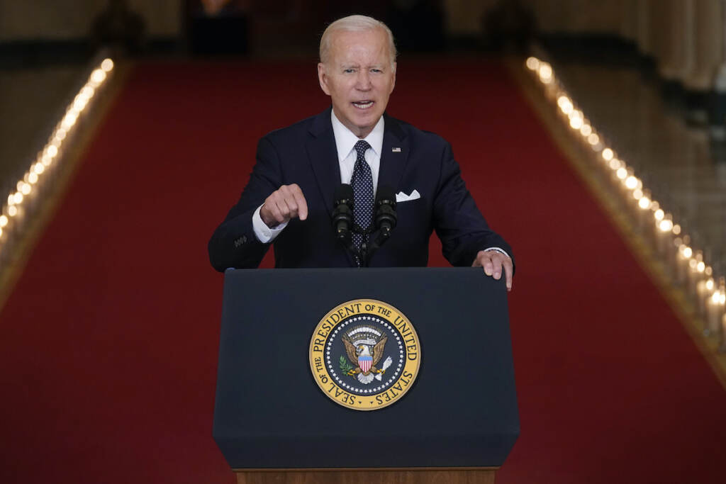 Joe Biden President Joe Biden speaks about the latest round of mass shootings, from the East Room of the White House in Washington, Thursday, June 2, 2022. Biden is attempting to increase pressure on Congress to pass stricter gun limits after such efforts failed following past outbreaks. (AP Photo/Evan Vucci)