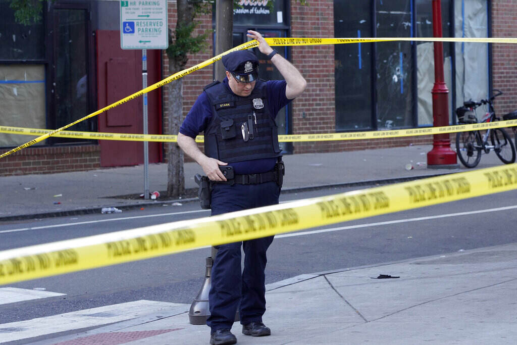 Philadelphia Shooting Philadelphia Police investigators work the scene of a fatal overnight shooting on South Street in Philadelphia, Sunday, June 5, 2022
